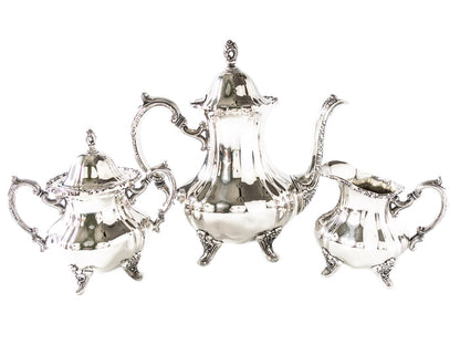 Vintage Silver Plate Coffee Tea Set Service Towle Grand Duchess Coffee & Tea Sets
