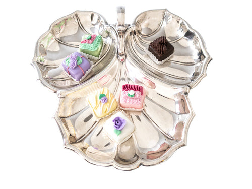 Vintage Silver Plate Divided Shell Shaped Tray