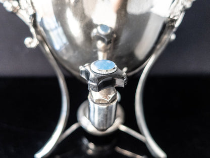 Vintage Silver Plate Samovar Urn Coffee Tea Warmer Hot Water Dispenser And Burner