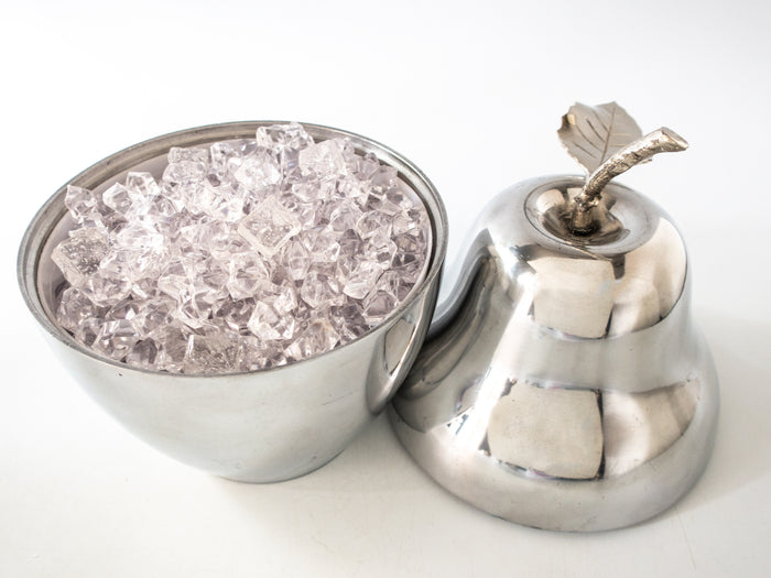 Vintage Stainless Pear Ice Bucket With Plastic Liner 12 1/2"