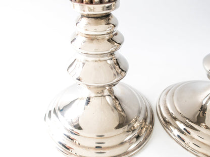 Vintage Tall Column Silver Candle Holders Candlesticks 18"