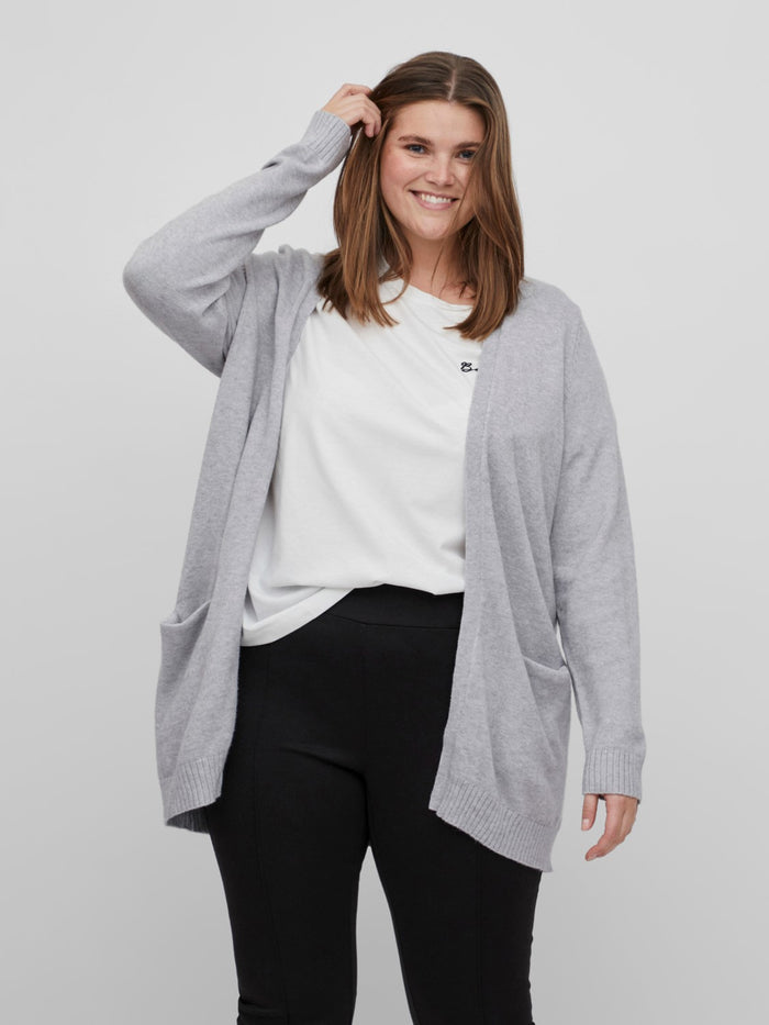 Viril Open Knit Cardigan (Light Grey Melange)