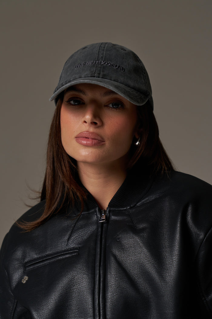 WASHED REVERSE COPYRIGHT CAP - WASHED BLACK