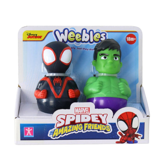Marvel Weebles Spidey and Hulk toy figures in packaging