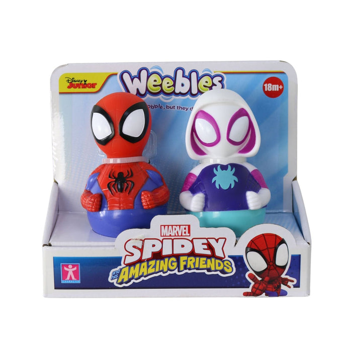 Marvel Spidey and Amazing Friends Weebles toy packaging on a white background