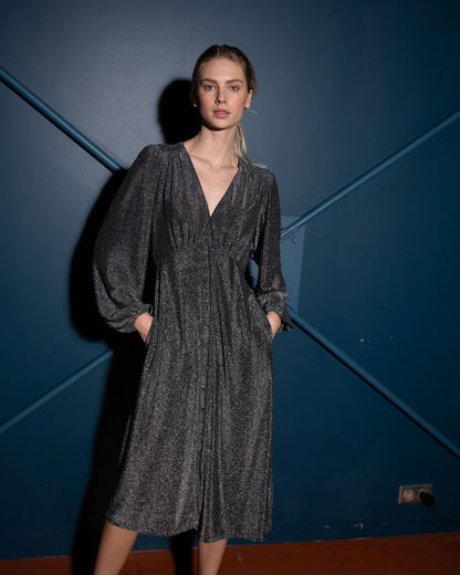 WENDY DRESS (BLACK/SILVER)