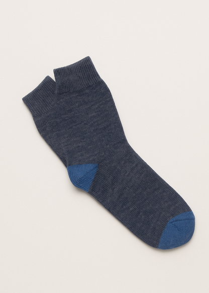 West Of Ireland Merino Socks | Denim Blue Toe