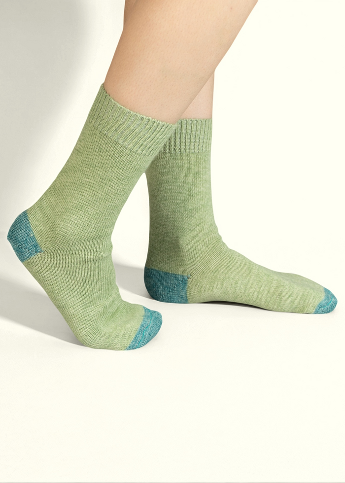 West Of Ireland Merino Socks | Lime