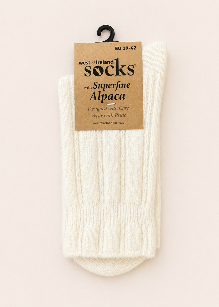 West of Ireland Superfine Alpaca Socks | Natural