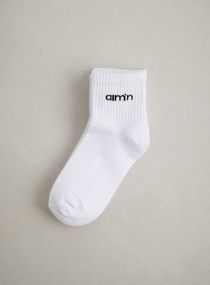 White Aim'n Logo Ankle Socks 3-pack
