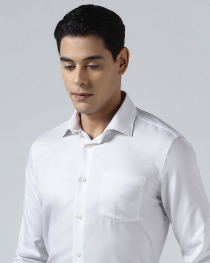 White Non Iron Textured Shirt - P31