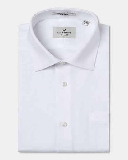 White Non Iron Textured Shirt - P31
