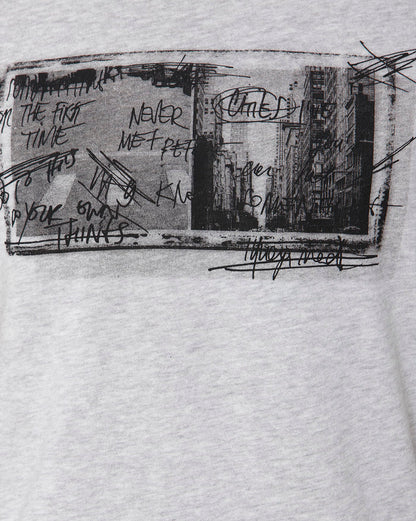 White Printed Crew Neck T-Shirt