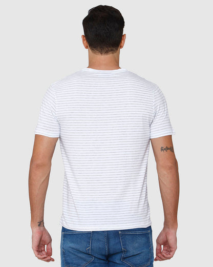 White Striped Crew Neck T-Shirt