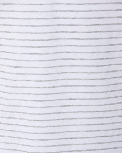 White Striped Crew Neck T-Shirt