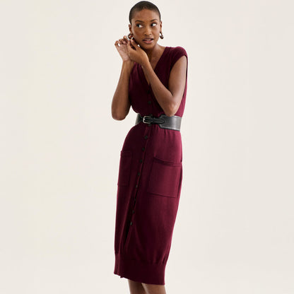 Image of a woman wearing the Wide Stitched Belt