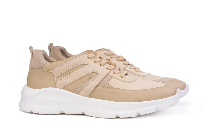 Moral Code Willow Women's Upcycled Trainer -Beige Leather-6.5 #color_beige-leather