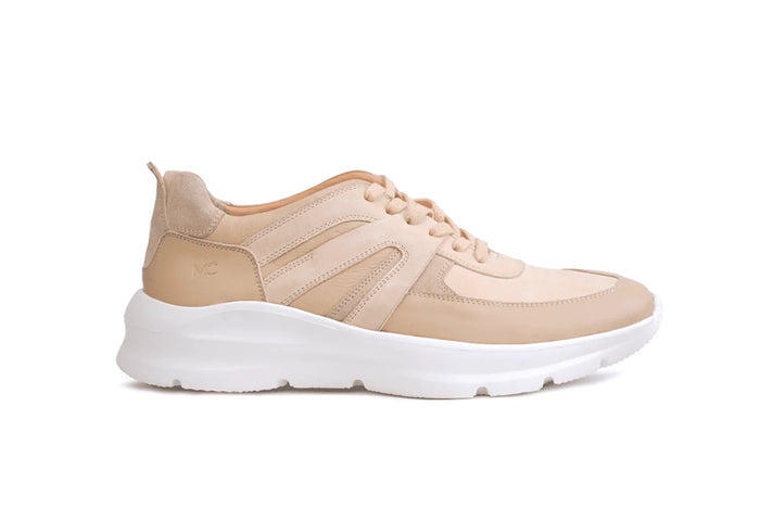 Moral Code Willow Women's Upcycled Trainer - 
#color_beige-leather