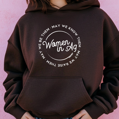 Women In Ag Circle White Ink– Hoodie