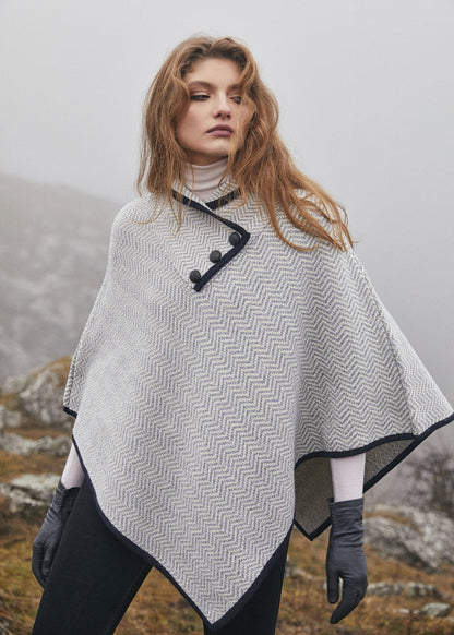Ladies Herringbone Cape | Navy