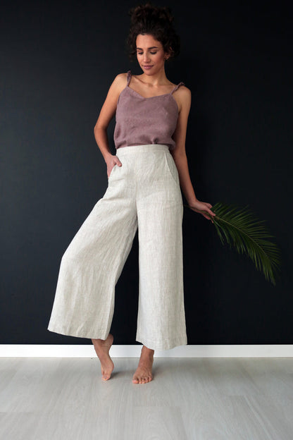 Women’s Linen Сulottes PALMA in Beige