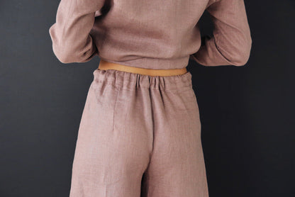 Women’s Linen Сulottes PALMA in Latte