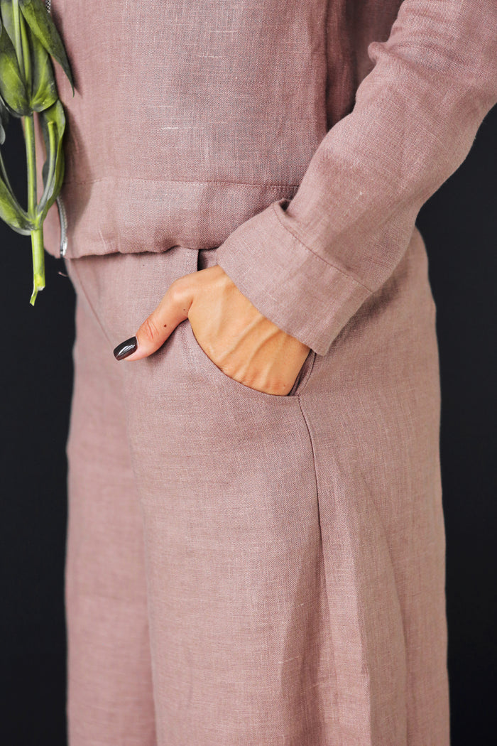Women’s Linen Сulottes PALMA in Latte