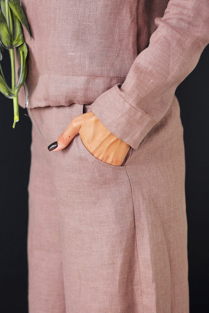 Women’s Linen Сulottes PALMA in Latte