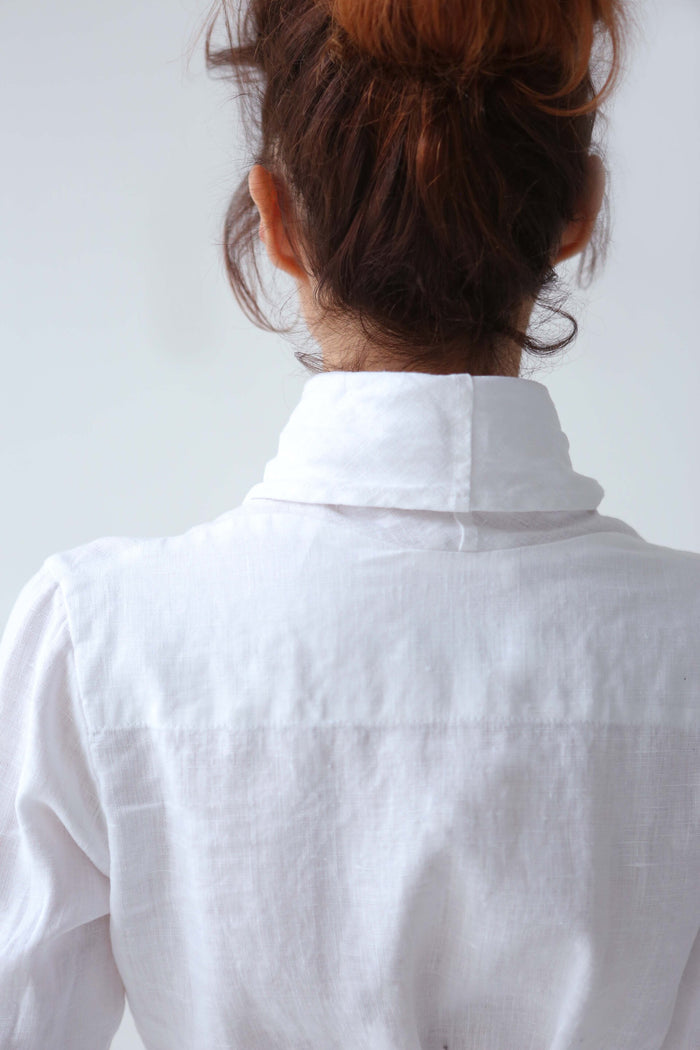 Women’s Linen Bathrobe Calla in White