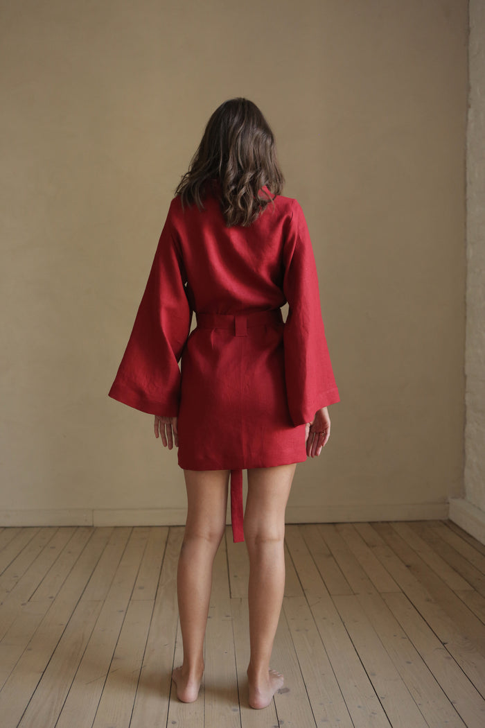 Women’s Linen Kimono KAYA in Red