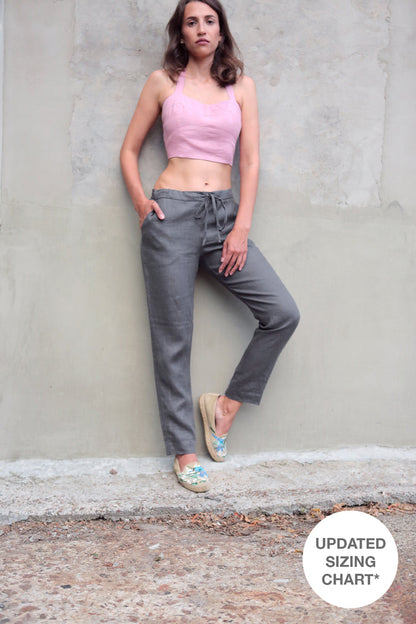 Women’s Linen Pants ANISE in Dark grey