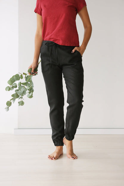 Women’s Linen Pants NARA in Black