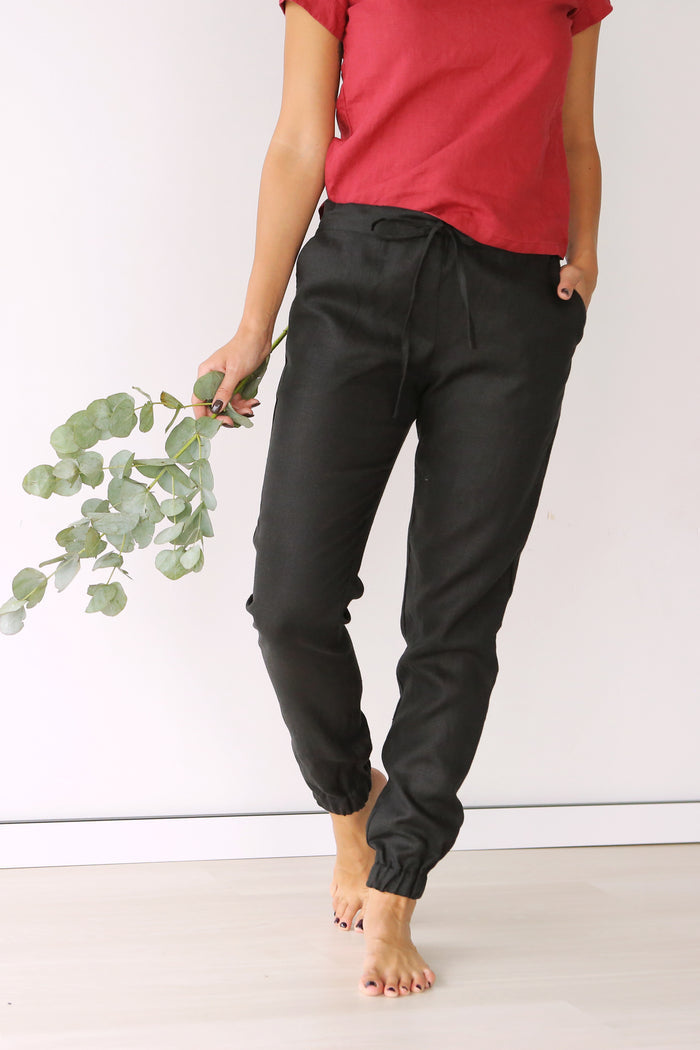 Women’s Linen Pants NARA in Black