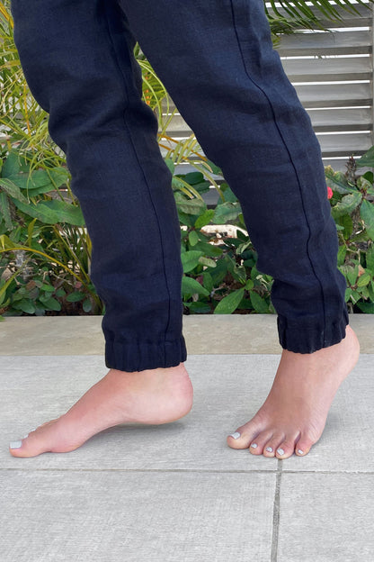 Women’s Linen Pants NARA in Dark blue
