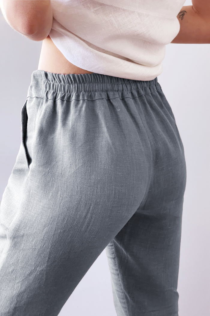 Women’s Linen Pants NARA in Light grey