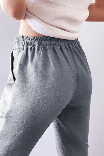 Women’s Linen Pants NARA in Light grey