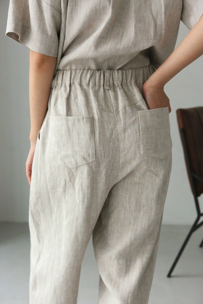 Women’s Linen Pants with Pleats CEDAR in Beige