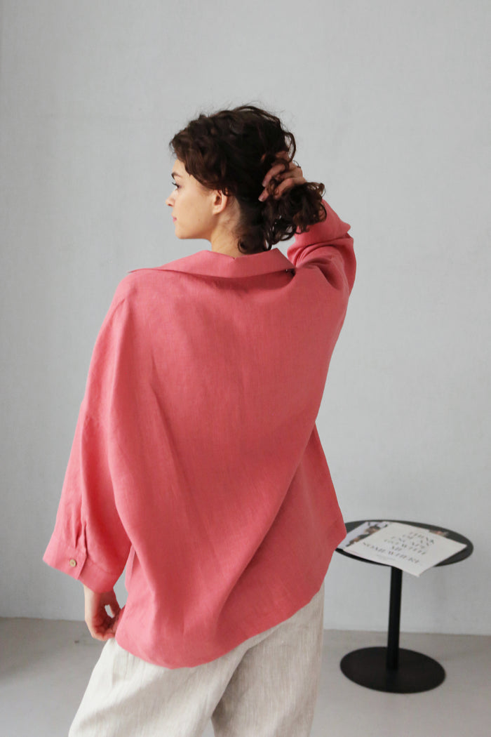 Women’s Linen Shirt FENNEL in Peach
