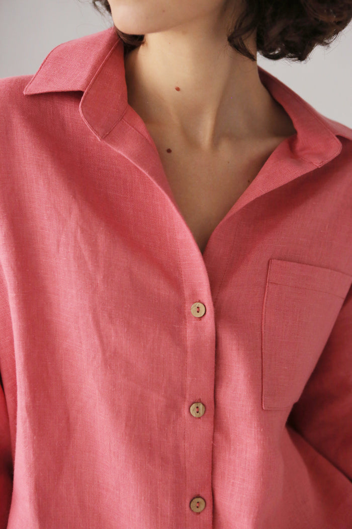 Women’s Linen Shirt FENNEL in Peach