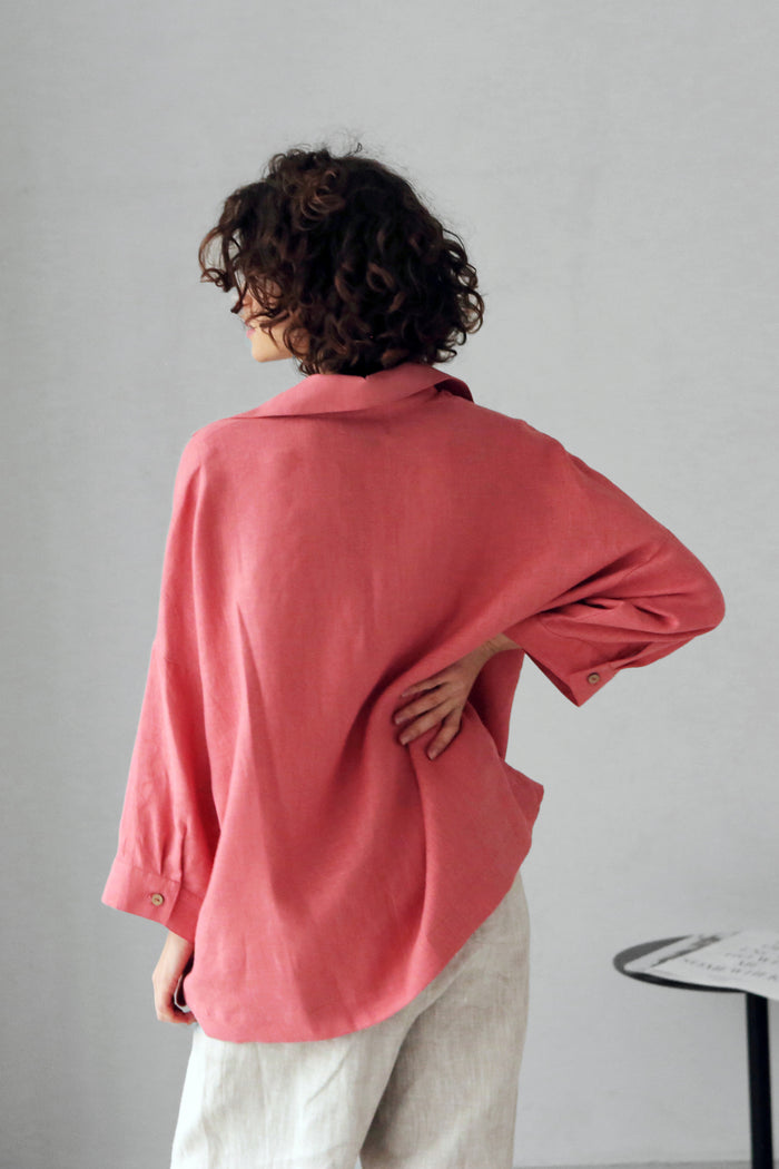 Women’s Linen Shirt FENNEL in Peach