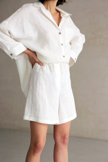 Women’s Linen Shorts BELLA in Cream