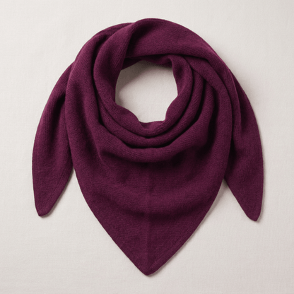 Women’s Luxury Ribbed Cashmere Triangle Scarf - EMINENCE - Heritage Of Scotland -