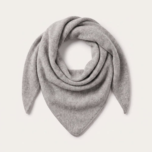 Women’s Luxury Ribbed Cashmere Triangle Scarf - OYSTER - Heritage Of Scotland -