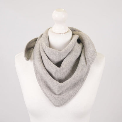 Women’s Luxury Ribbed Cashmere Triangle Scarf - OYSTER - Heritage Of Scotland -