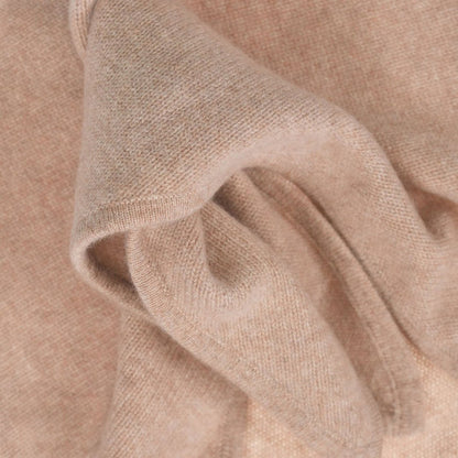 Women’s Luxury Ribbed Cashmere Triangle Scarf - SAND BEIGE - Heritage Of Scotland -