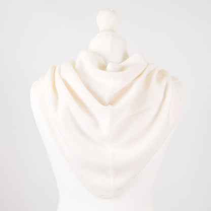Women’s Luxury Ribbed Cashmere Triangle Scarf - WHITE - Heritage Of Scotland -