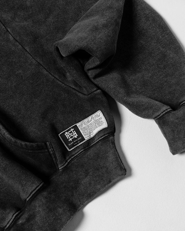 WOMENS OVERSIZED CROP HOODIE - ACID WASH