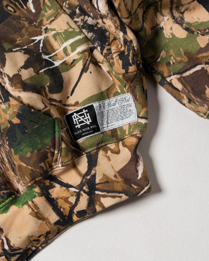 WOMENS OVERSIZED CROP HOODIE - CAMO