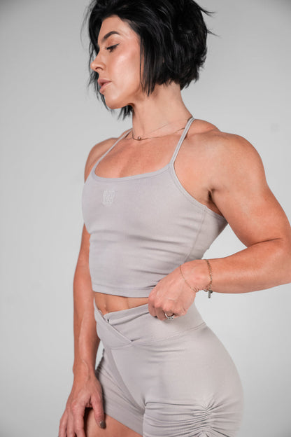 WOMENS RIBBED TANK - GREY