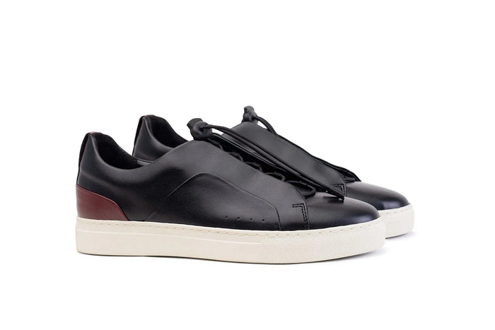 Moral Code York Men's Vegan Sneaker -Black/Red-8 #color_black-red